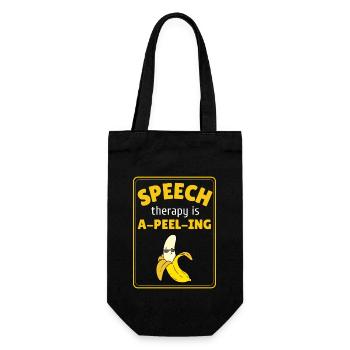 Speech Therapy Banana Speech Language Pathology - Gift Bag for Bottles - black - Front