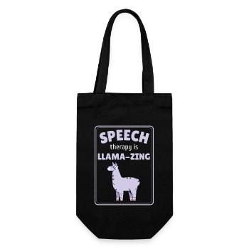 Speech Therapy Is Llamazing SLP - Gift Bag for Bottles - black - Front
