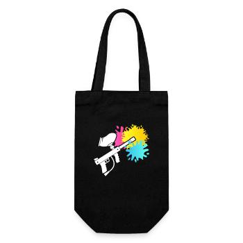 Paintball Waffe Silhouette Airsoft Fan Malerei - Geschenkbeutel für Flaschen - Schwarz - Vorne