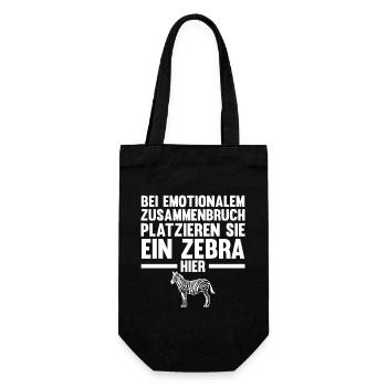 Zebra - Geschenkbeutel für Flaschen - Schwarz - Vorne