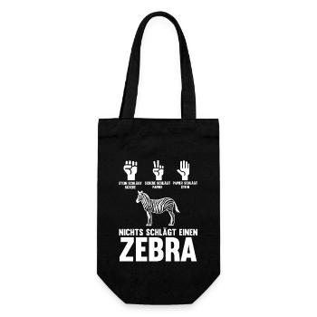 Zebra - Geschenkbeutel für Flaschen - Schwarz - Vorne