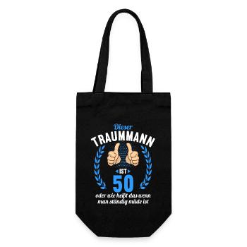 Dieser Traummann ist 50 Jahre 50 Geburtstag - Geschenkbeutel für Flaschen - Schwarz - Vorne