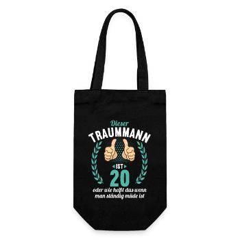 Dieser Traummann ist 20 Jahre 20 Geburtstag - Geschenkbeutel für Flaschen - Schwarz - Vorne
