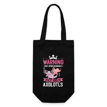 Warning Talk About Axolotls Newt Salamander - Gift Bag for Bottles - black - Front