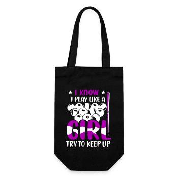 I Know I Play Like A Girl Billard Pool Billiard Pl - Geschenkbeutel für Flaschen - Schwarz - Vorne