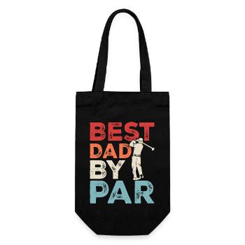 Golf Golfer Papa - Geschenkbeutel für Flaschen - Schwarz - Vorne