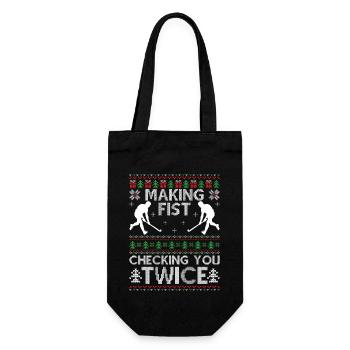 Hockey Ugly Christmas - Geschenkbeutel für Flaschen - Schwarz - Vorne