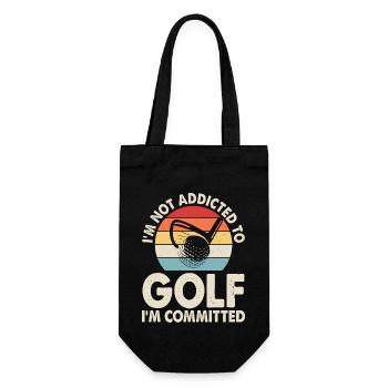 Golf Golfer - Geschenkbeutel für Flaschen - Schwarz - Vorne