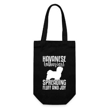 Havanese enthusiast spreading fluff and joy - Geschenkbeutel für Flaschen - Schwarz - Vorne