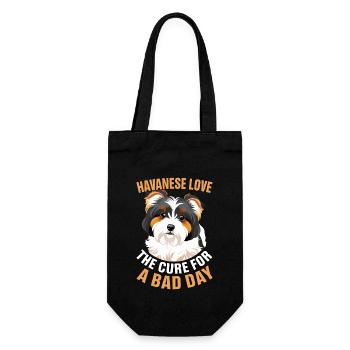 Havanese Love the cure for a bad day - Gift Bag for Bottles - black - Front
