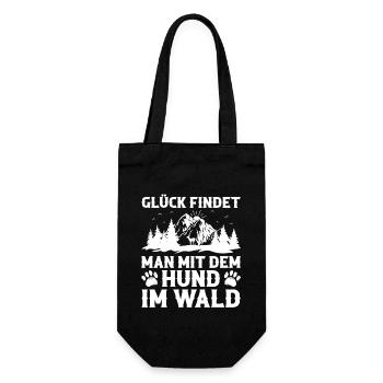 Waldspaziergang Natur Baum Naturliebhaber - Geschenkbeutel für Flaschen - Schwarz - Vorne