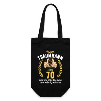 Dieser Traummann ist 70 Jahre 70 Geburtstag - Geschenkbeutel für Flaschen - Schwarz - Vorne