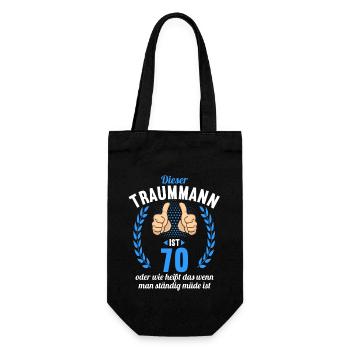Dieser Traummann ist 70 Jahre 70 Geburtstag - Geschenkbeutel für Flaschen - Schwarz - Vorne
