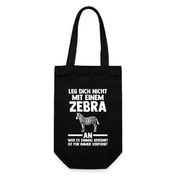 Zebra - Geschenkbeutel für Flaschen - Schwarz - Vorne