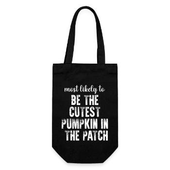 Most Likely To Be The Cutest Pumpkin In The Patch - Gift Bag for Bottles - black - Front