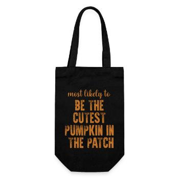 Most Likely To Be The Cutest Pumpkin In The Patch - Gift Bag for Bottles - black - Front