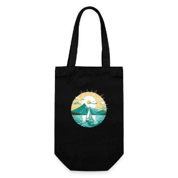 Sailboat Sailing Ship Sailing Yacht Vintage Sailing - Gift Bag for Bottles - black - Front