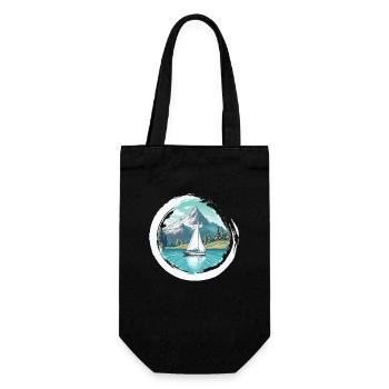 Sailboat Sailing Ship Sailing Yacht Vintage Sailing - Gift Bag for Bottles - black - Front