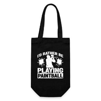 Ich würde lieber Paintball spielen Lustiger Paint - Geschenkbeutel für Flaschen - Schwarz - Vorne