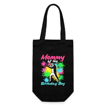 Mom of Birthday Boy Girl Paintball Matching - Gift Bag for Bottles - black - Front