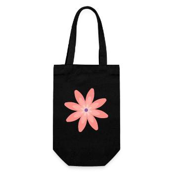 Fleur rose - Sac à bouteille - noir - Devant