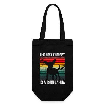The Best Therapy Is A Chihuahua Funny Dog Lovers - Gift Bag for Bottles - black - Front