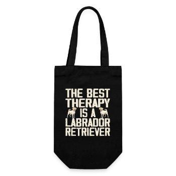 The Best Therapy Is A Labrador Retriever Dog Lover - Gift Bag for Bottles - black - Front