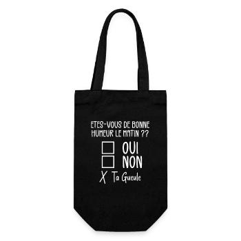 Êtes-vous de Bonne Humeur le Matin Humour Citation - Sac à bouteille - noir - Devant