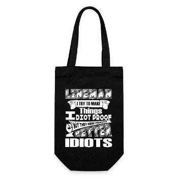Lineman Lineman I Try To Make Things Idiot Proof - Gift Bag for Bottles - black - Front