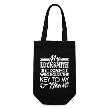 Locksmith My Locksmith Holds The Key To My Heart - Gift Bag for Bottles - black - Front