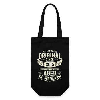 Vintage 2015 Birthday Gift - Gift Bag for Bottles - black - Front