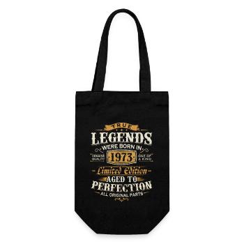 Jahrgang 1973 geboren Legenden Geburtstag Geschenk - Geschenkbeutel für Flaschen - Schwarz - Vorne