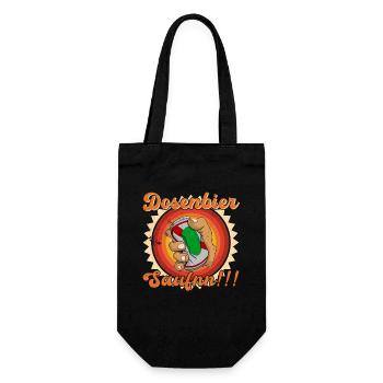 Bier Trinker Saufen Bierdosen Dosenbier Trinker - Geschenkbeutel für Flaschen - Schwarz - Vorne