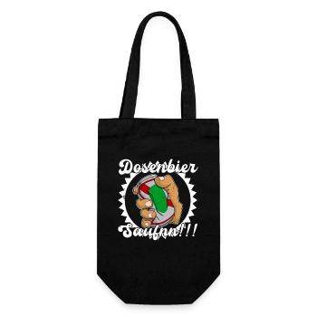 Bier Trinker Saufen Bierdosen Dosenbier Trinker - Geschenkbeutel für Flaschen - Schwarz - Vorne