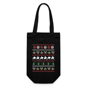 Hässliches Weihnachts Polo Design - Geschenkbeutel für Flaschen - Schwarz - Vorne