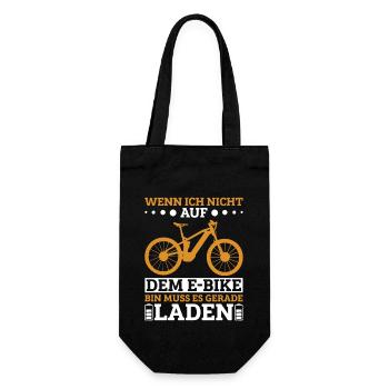 E-Bike Damen Fahrrad Radfahrer E-Bike - Geschenkbeutel für Flaschen - Schwarz - Vorne