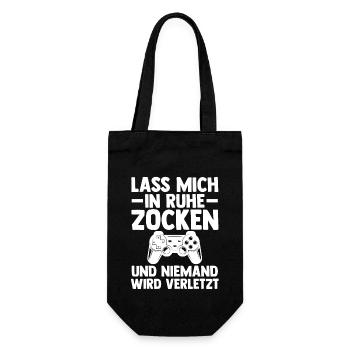 Zocker Zocken Gamer - Geschenkbeutel für Flaschen - Schwarz - Vorne