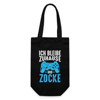 Zocker Zocken Gamer - Geschenkbeutel für Flaschen - Schwarz - Vorne