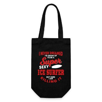 Lustiges Eissurfer Spruch Kaltwasser Surfen - Gift Bag for Bottles - black - Front