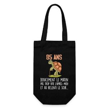 85 ans tortue anniversaire doucement vite ralenti - Sac à bouteille - noir - Devant