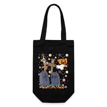 Halloween ghost, pumpkin Boo. - Gift Bag for Bottles - black - Front