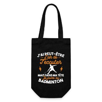 Dans ma tête je joue au Badminton - Sac à bouteille - noir - Devant
