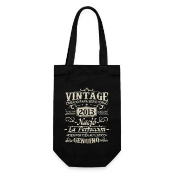 2013 Vintage 10 Year Birthday - Gift Bag for Bottles - black - Front