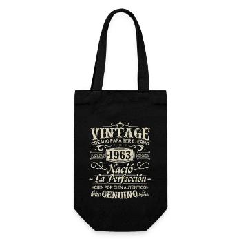 1963 Vintage 60 Years Birthday - Gift Bag for Bottles - black - Front