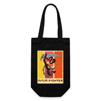 Kettenwaffe Kusarigama Japan Kampfkunst Ninja - Geschenkbeutel für Flaschen - Schwarz - Vorne