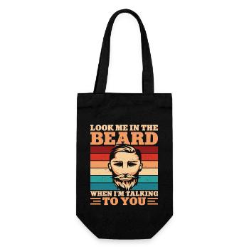 Amant barbe Homme barbu Regarde-moi - Sac à bouteille - noir - Devant