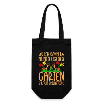 Gartenarbeit Gärtnerin Hobbygärtner Schrebergarten - Geschenkbeutel für Flaschen - Schwarz - Vorne