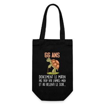 66 ans tortue anniversaire doucement vite ralenti - Sac à bouteille - noir - Devant