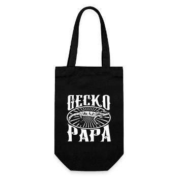 Geckoliebhaber - Gecko Papa - Geschenkbeutel für Flaschen - Schwarz - Vorne
