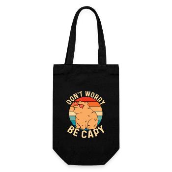 Don't Worry Be Capy Capybara Animal Lover - Geschenkbeutel für Flaschen - Schwarz - Vorne